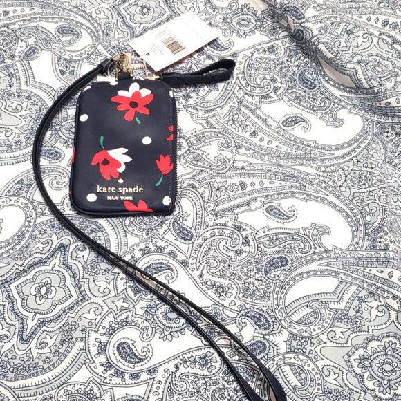 Kate Spade Chelsea Whimsy Floral Card Case ID Wallet Lanyard wallet wristlet - Picture 7 of 10